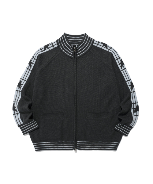 STAR TRACK вязаный ZIP UP CHARCOAL( CODE0 684A)