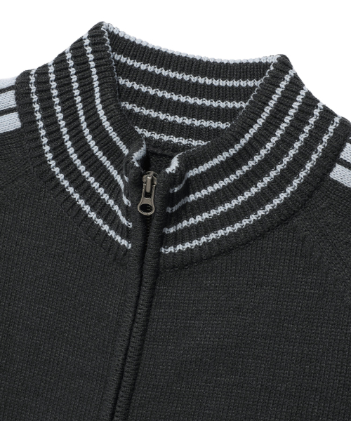 STAR TRACK вязаный ZIP UP CHARCOAL( CODE0 684A)