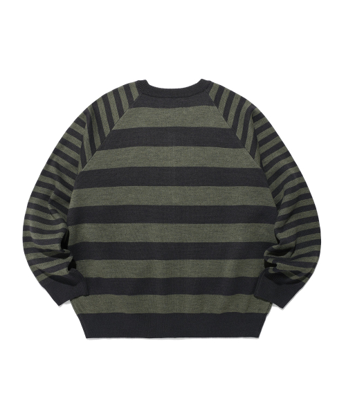 STAR STRIPE RAGLAN вязаный ZIP UP CHARCOAL( CODE0 685A)