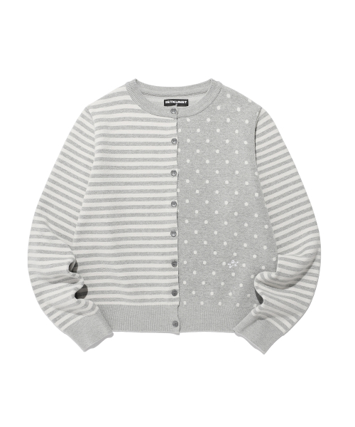 DOT STRIPE вязаный CARDIGAN серый( CODE0 642A)