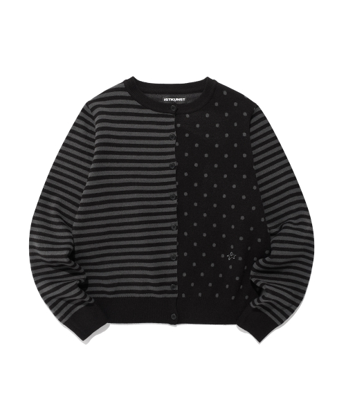 DOT STRIPE вязаный CARDIGAN черный( CODE0 642A)