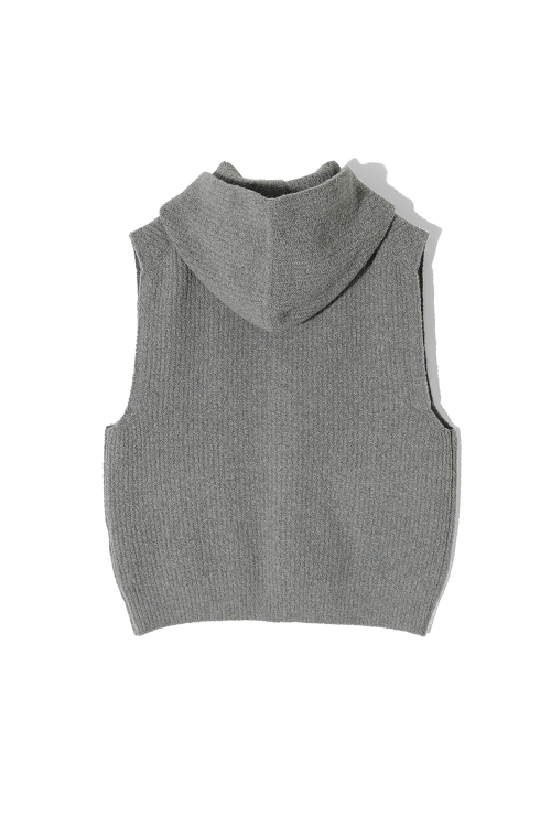 Acorn Boucle Hood вязаный Cardigan жилет Multi Gray