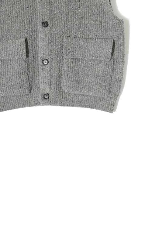 Acorn Boucle Hood вязаный Cardigan жилет Multi Gray