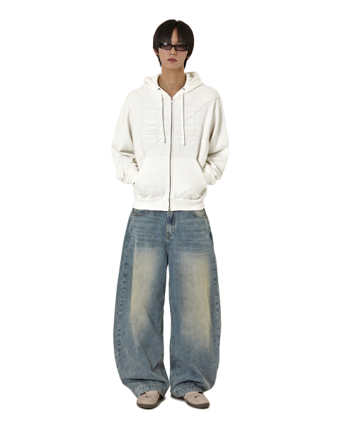 UNION CUT PATCH худи ZIP UP - WHITE