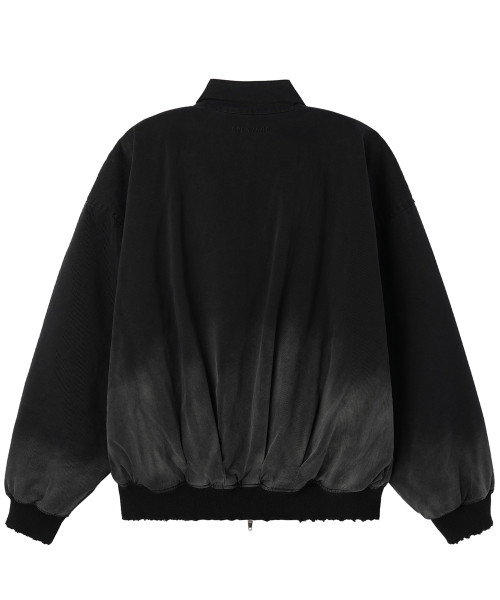 CURVED PANEL WASHED DAMAGE BOMBER куртка - черный