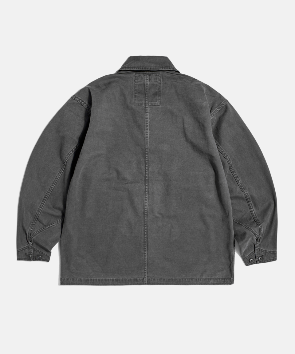 MUSINSA | ESPIONAGE Washed Cotton Coverall Jacket Grey