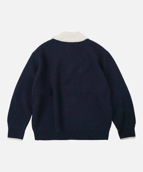 CONTRAST воротник HALF ZIP вязаный темно-синий