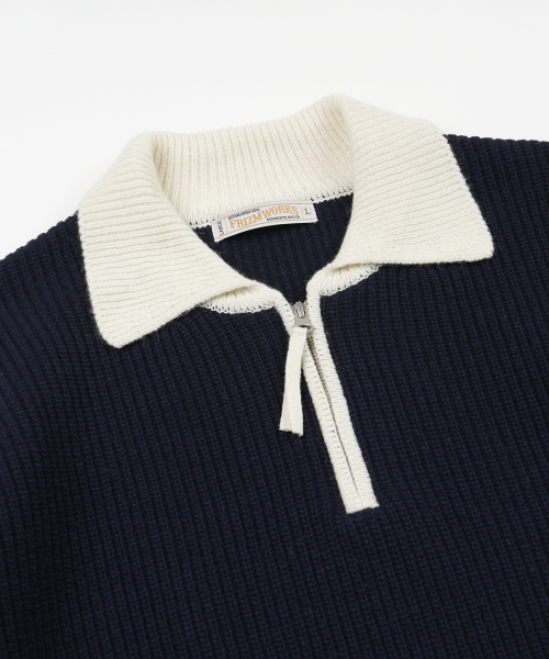 CONTRAST воротник HALF ZIP вязаный темно-синий