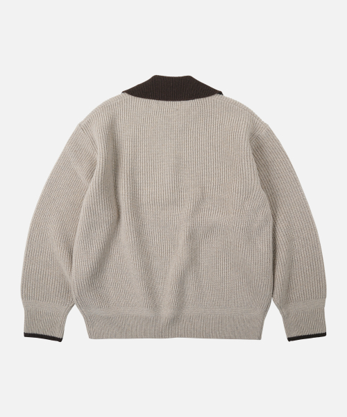 CONTRAST воротник HALF ZIP вязаный COCOA