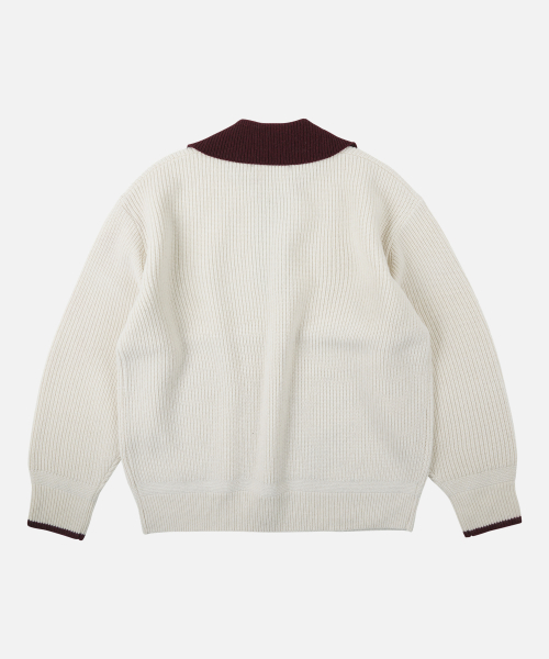 CONTRAST воротник HALF ZIP вязаный CREAM