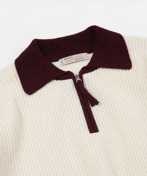 CONTRAST воротник HALF ZIP вязаный CREAM