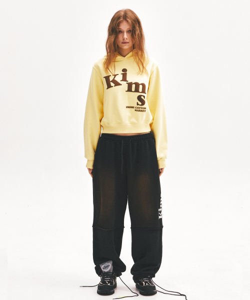 (Unisex) Messy Alpha Logo худи Yellow