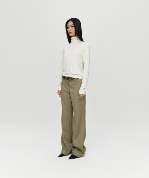 шерстяной облегающий брюки (BEIGE)
