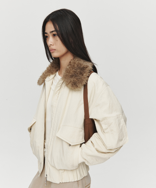 SHEARING COLLAR бомбер куртка (CREAM)