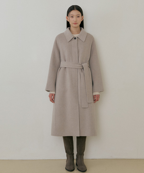 cashmere single handmade coat-ash бежевый