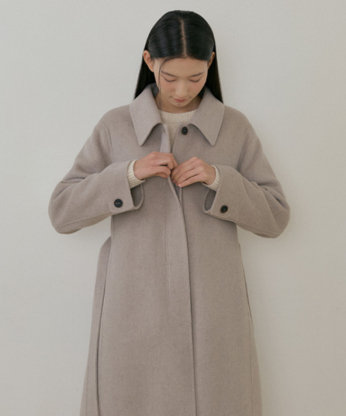 cashmere single handmade coat-ash бежевый