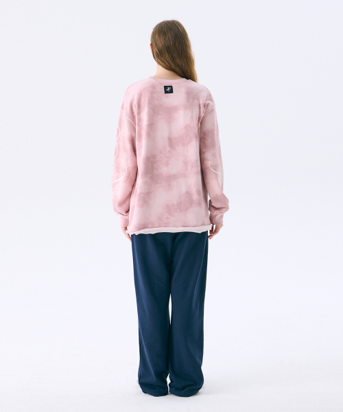 Свитшот с принтом и эффектом стирки Washed Printed Sweat T Pink