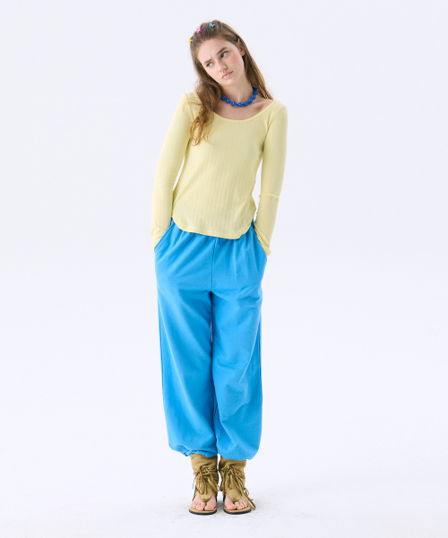 Футболка Scoop-neck Eyelet T_Light Yellow