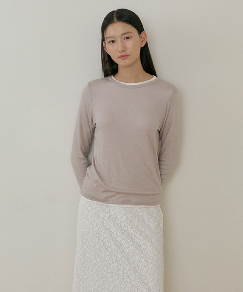 мягкий шерстяной tencel tee-beige