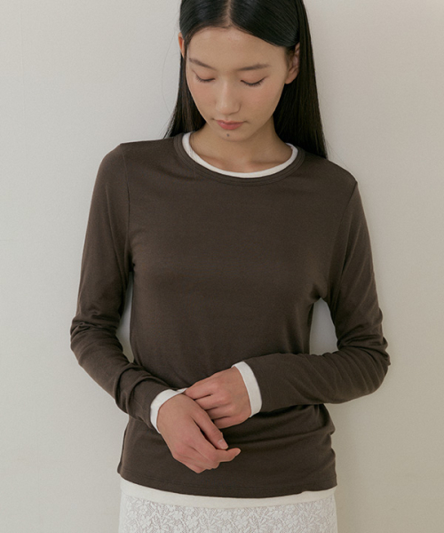 мягкий шерстяной tencel tee-brown