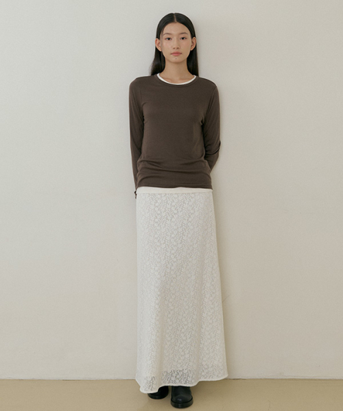мягкий шерстяной tencel tee-brown
