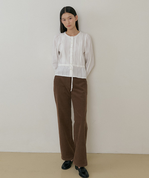 button corduroy pants-brown