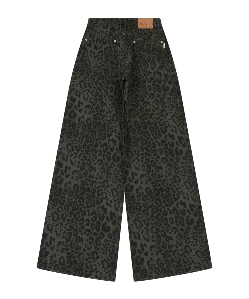 LEOPARD широкий брюки [KHAKI]