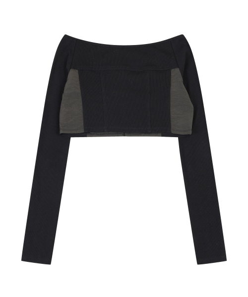 RIBBED CARDIGAN SET [BLACK]