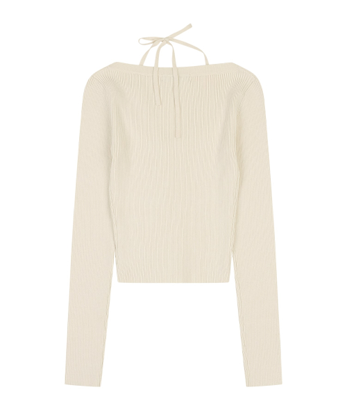 HALTER SLIT KNIT PULLOVER [IVORY]