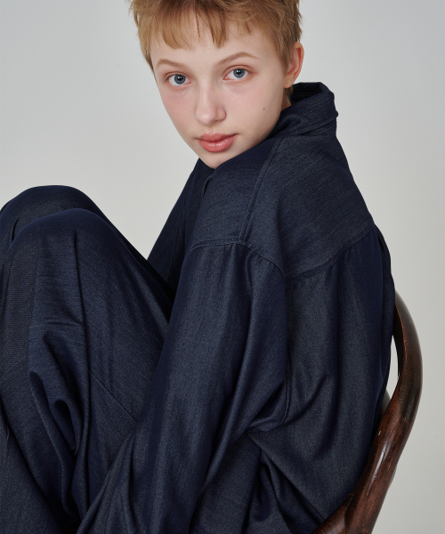 (uni) Пижамная рубашка wrinkle-free Not Denim, Dark Navy