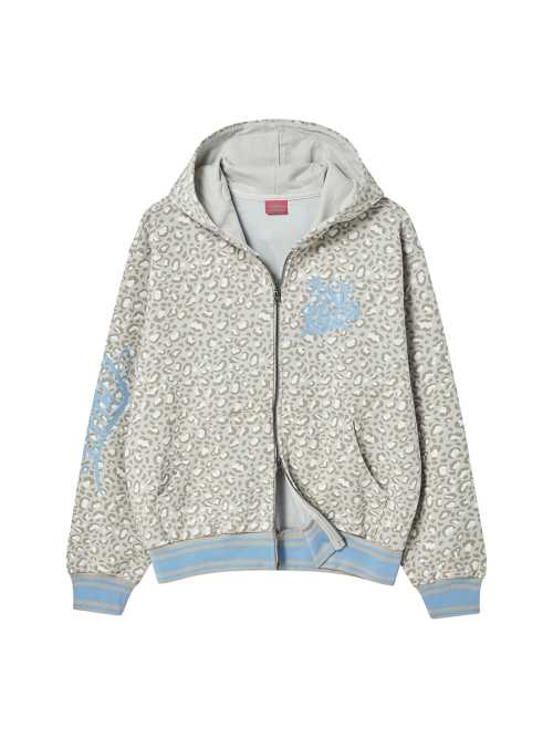 EMBLEM PRINTING HOOD ZIP-UP бежевый