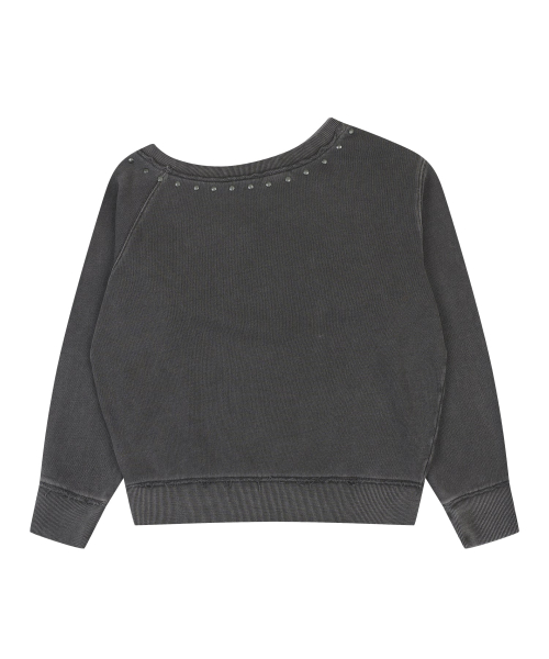 OFF-SHOULDER OVERSIZED SWEATSHIRT [CHARCOAL]