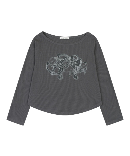 OFF-SHOULDER LOOSE FIT SET-UP [CHARCOAL]
