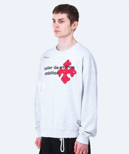 Свитшот Atelier Cross (Melange White)