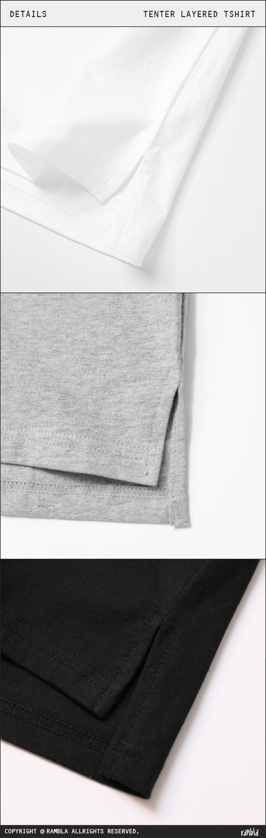 텐터 레이어드 반팔티의 디테일 사진