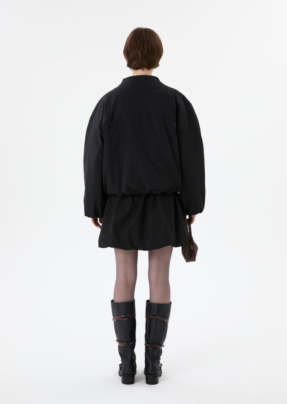 【AMOMENTO】Taffeta Padded Raglan Jumper Amomento Taffeta Padded Jumper Black
