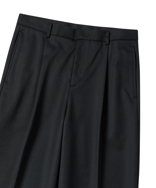 Мягкие брюки из габардина с манжетами, шерсть, Black