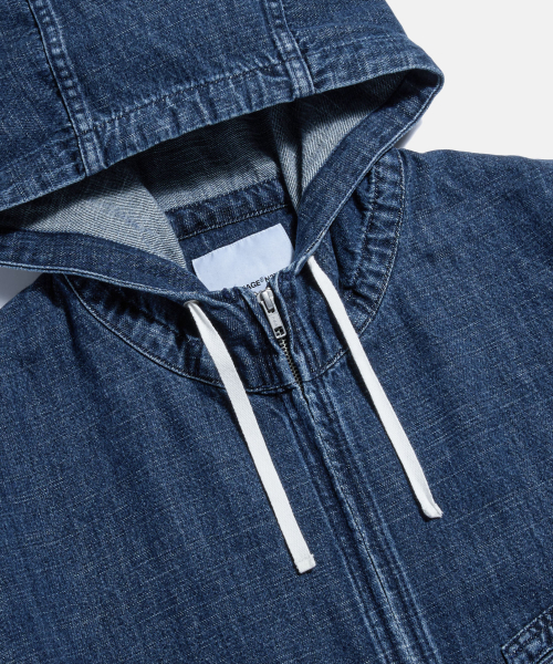 [JPN Fabric] Kaihara денимовый Ray Parka Mid Indigo