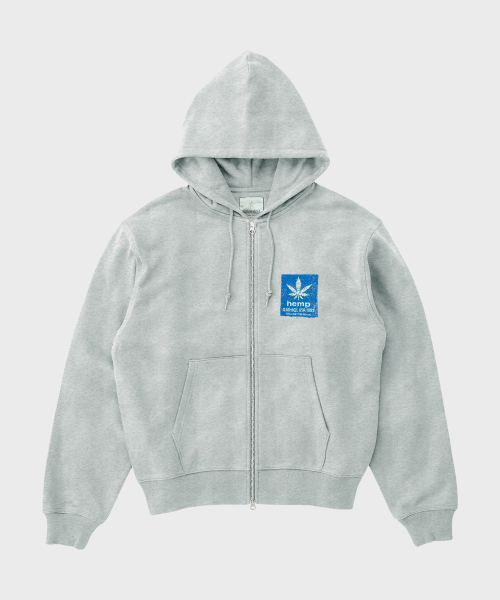 Худи на молнии HEMP Heather Ash