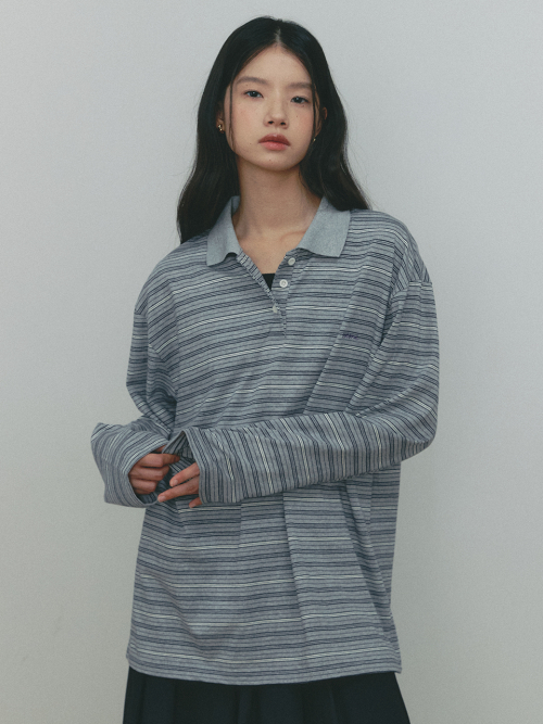 SSEMI STRIPE PK T-SHIRT(GR)