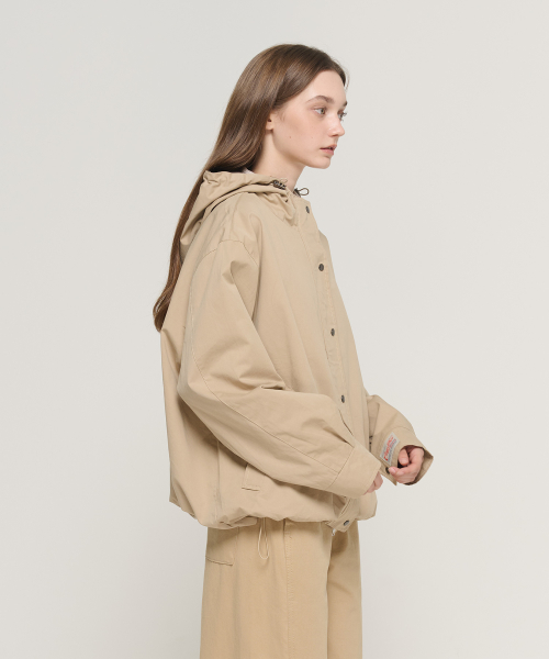 Оверсайз худи-куртка из хлопка Essential (Beige)