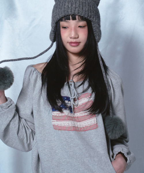 USA Banner String long Sleeve серый