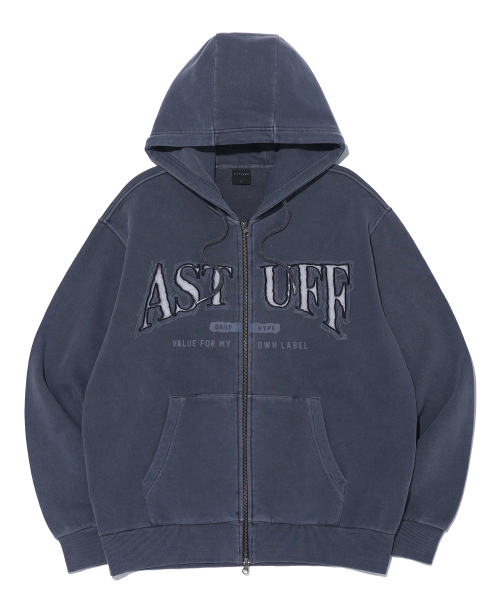 Худи на молнии ASTUFF Pigment LP3TU643_DARK GREY