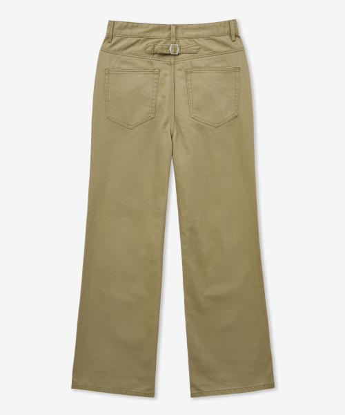 Широкие расклешенные брюки из хлопка [Beige]
