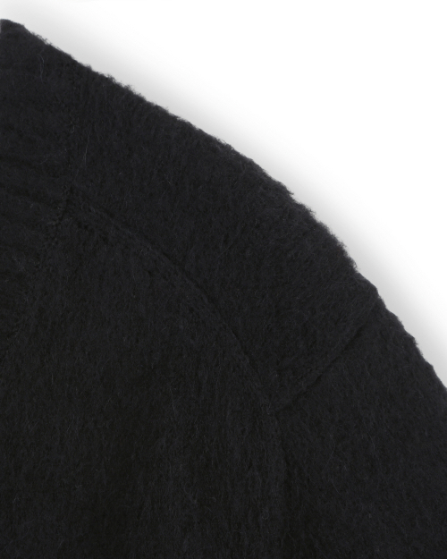 [X]BRUSHED V NECK SHORT CARDIGAN BLACK