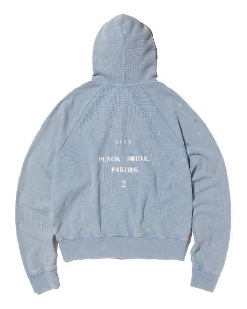 PCDP Washed Waffle Zip-up худи (WASHED BLUE)