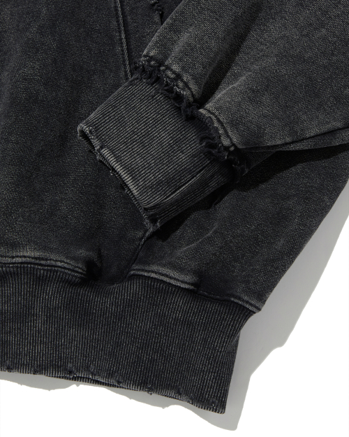 Crest Logo Vintage Washed Zip-up худи (CHARCOAL)