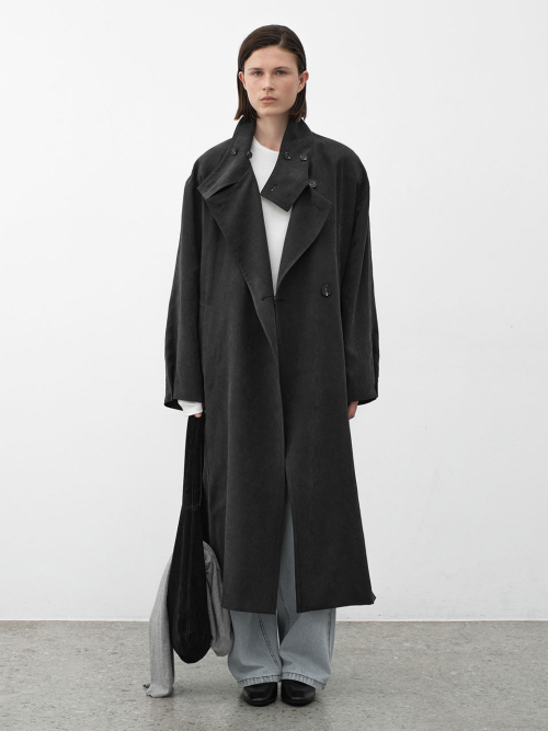 PEACH SHOULDER PAD TRENCH COAT(CT-1466)