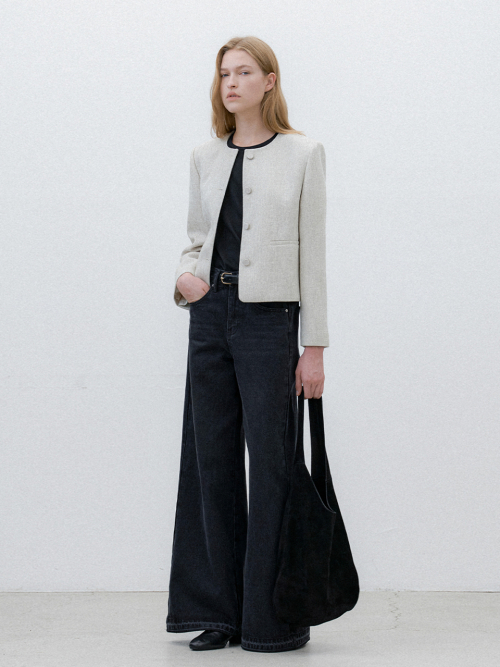 COY ROUND NECK TWEED JACKET(JK-3030)