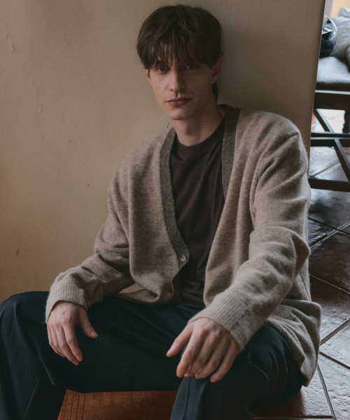Alpaca color block cardigan